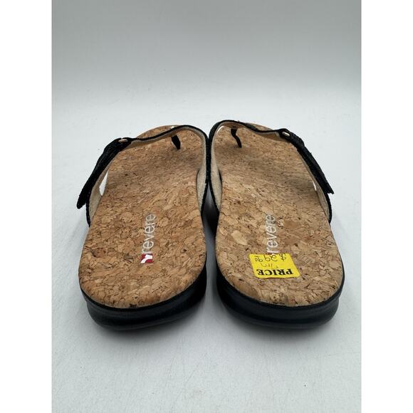 Revere NAPOLI Women's NEW Sandal Black Lizard US Size 7 Medium - Picture 7 of 11